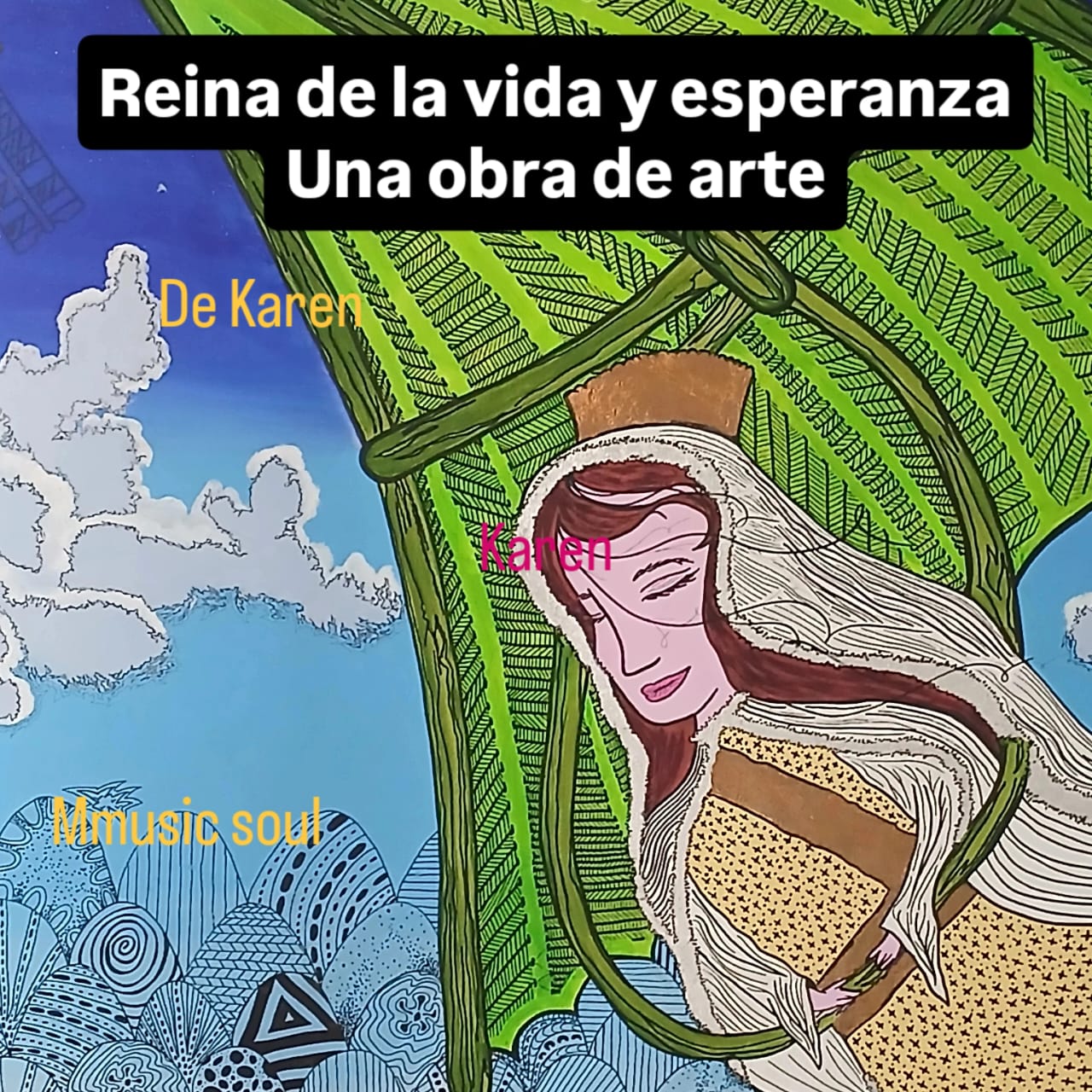Virgen en aladelta - Obra de Karen